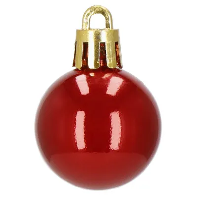 Vianočné banky červeno-zlaté mix - 3cm, maxi sada 54ks