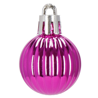 Vianočné banky ružovo-zlaté mix - 3cm, maxi sada 54ks