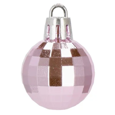 Vianočné banky ružovo-zlaté mix - 3cm, maxi sada 54ks