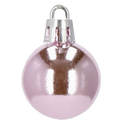 Vianočné banky ružovo-zlaté mix - 3cm, maxi sada 54ks