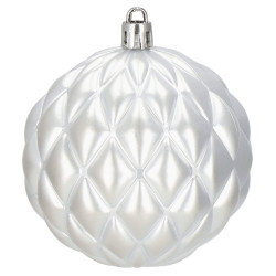 Vianočné banky bielo-strieborné mix - 8cm, sada 30ks