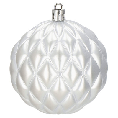 Vianočné banky bielo-strieborné mix - 8cm, sada 30ks