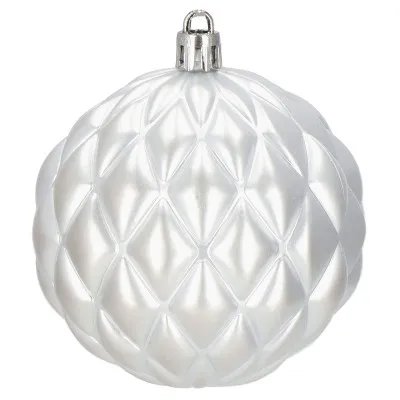 Vianočné banky bielo-strieborné mix - 8cm, sada 30ks