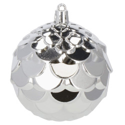 Vianočné banky bielo-strieborné mix - 8cm, sada 30ks