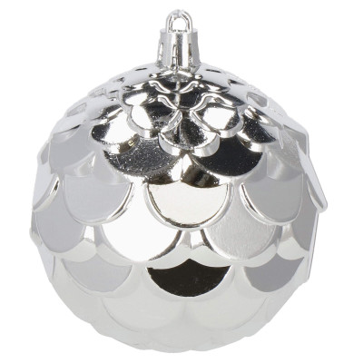 Vianočné banky bielo-strieborné mix - 8cm, sada 30ks