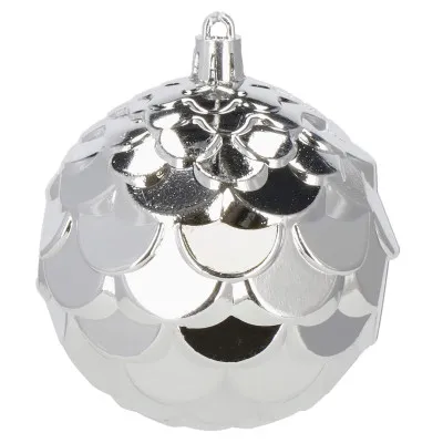 Vianočné banky bielo-strieborné mix - 8cm, sada 30ks