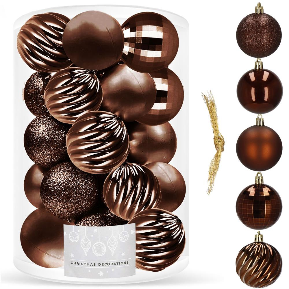 Vianočné banky hnedé mix - 6cm, sada 20ks