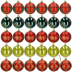 Vianočné banky farebné mix - 6cm, sada 30ks