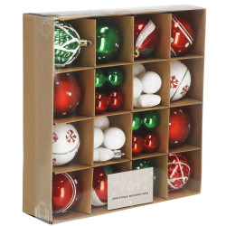 Vianočné banky červeno-zelené mix - sada 42ks