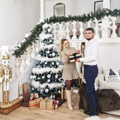 Vianočné ozdoby biele mix - sada 33ks