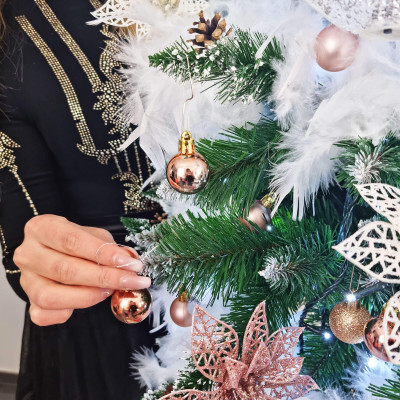 Vianočné ozdoby ružové mix - sada 33ks