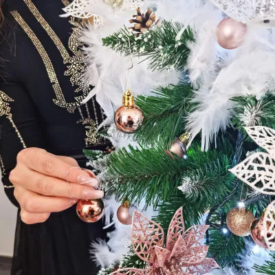 Vianočné ozdoby ružové mix - sada 33ks