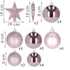 Vianočné ozdoby ružové mix - sada 33ks