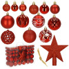 Maxi 101 dielna sada vianočných ozdôb červená