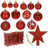 Maxi 101 dielna sada vianočných ozdôb červená