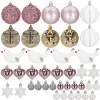 Vianočné ozdoby ružovo-biele mix - sada 38ks