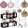 Vianočné ozdoby ružovo-biele mix - sada 38ks