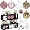 Vianočné ozdoby ružovo-biele mix - sada 38ks
