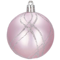 Vianočné ozdoby ružovo-biele mix - sada 38ks