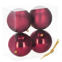 Vianočné banky XL vínovej mix - 12cm, sada 4ks