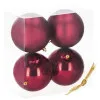Vianočné banky XL vínovej mix - 12cm, sada 4ks