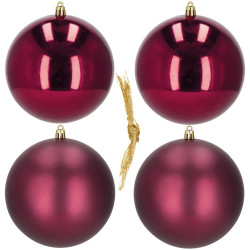 Vianočné banky XL vínovej mix - 12cm, sada 4ks