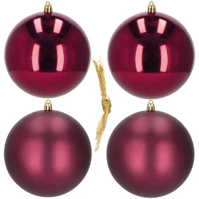 Vianočné banky XL vínovej mix - 12cm, sada 4ks