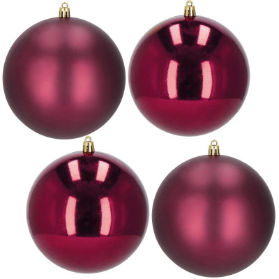 Vianočné banky XL vínovej mix - 12cm, sada 4ks