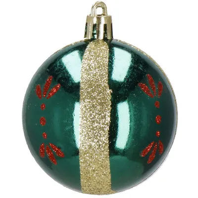 Vianočné banky červeno-zlaté mix - 6cm, súprava 30ks