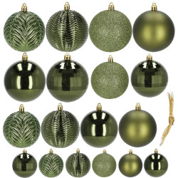 Vianočné banky zelené mix - sada 33ks