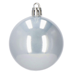 Vianočné banky červeno-strieborné mix - 6cm, sada 24ks