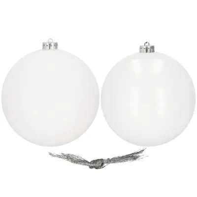 Vianočné banky XXL biele mix - 15cm, sada 2ks