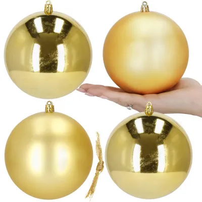 Vianočné banky XL zlaté mix - 12cm, sada 4ks