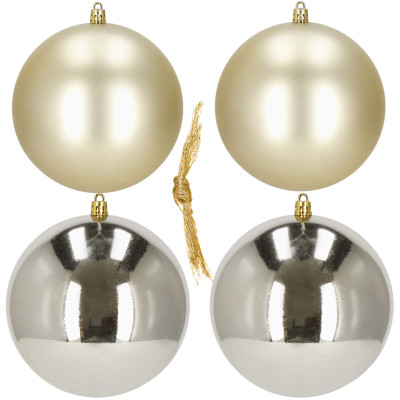 Vianočné banky XL zlato-strieborné mix - 12cm, sada 4ks
