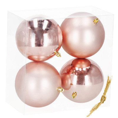 Vianočné banky XL ružové mix - 12cm, sada 4ks