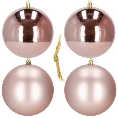 Vianočné banky XL ružové mix - 12cm, sada 4ks