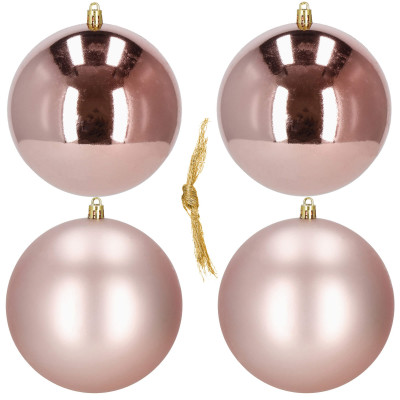 Vianočné banky XL ružové mix - 12cm, sada 4ks