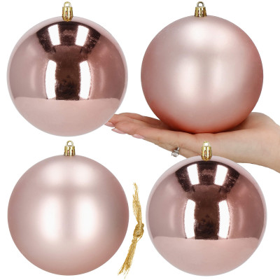 Vianočné banky XL ružové mix - 12cm, sada 4ks