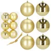 Vianočné banky zlaté gule mix - 10cm, sada 6ks