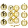 Vianočné banky zlaté gule mix - 10cm, sada 6ks