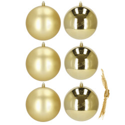 Vianočné banky zlaté gule mix - 10cm, sada 6ks