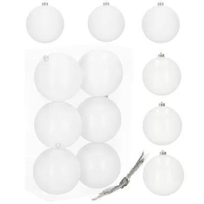 Vianočné banky snehové gule mix - 10cm, sada 6ks