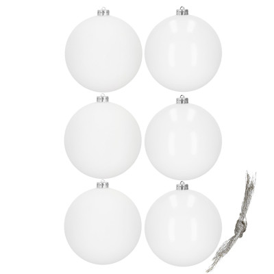 Vianočné banky snehové gule mix - 10cm, sada 6ks