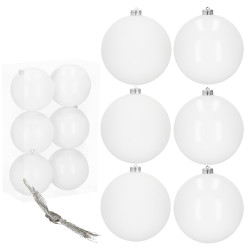 Vianočné banky snehové gule mix - 10cm, sada 6ks