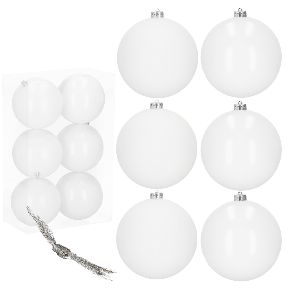 Vianočné banky snehové gule mix - 10cm, sada 6ks