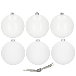 Vianočné banky snehové gule mix - 10cm, sada 6ks