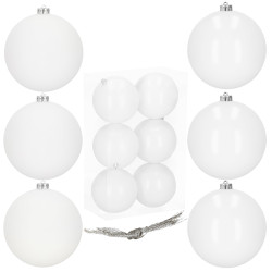 Vianočné banky snehové gule mix - 10cm, sada 6ks