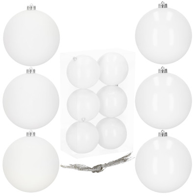 Vianočné banky snehové gule mix - 10cm, sada 6ks