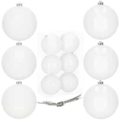 Vianočné banky snehové gule mix - 10cm, sada 6ks