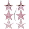 Hviezdičky ružové sada 6ks, vianočné ozdoby